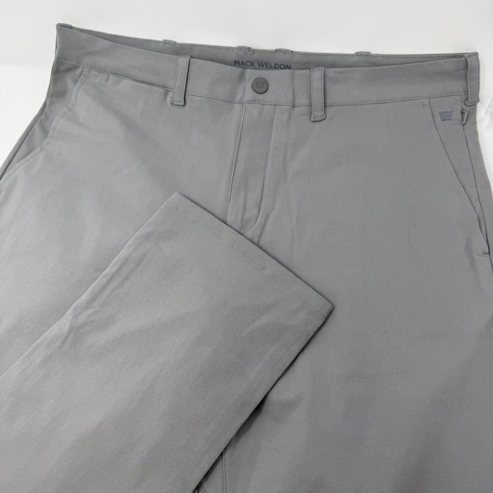 Mack Weldon Maverick Mens 34x31 Chino Pants Gray Stretch Slim Straight NEW